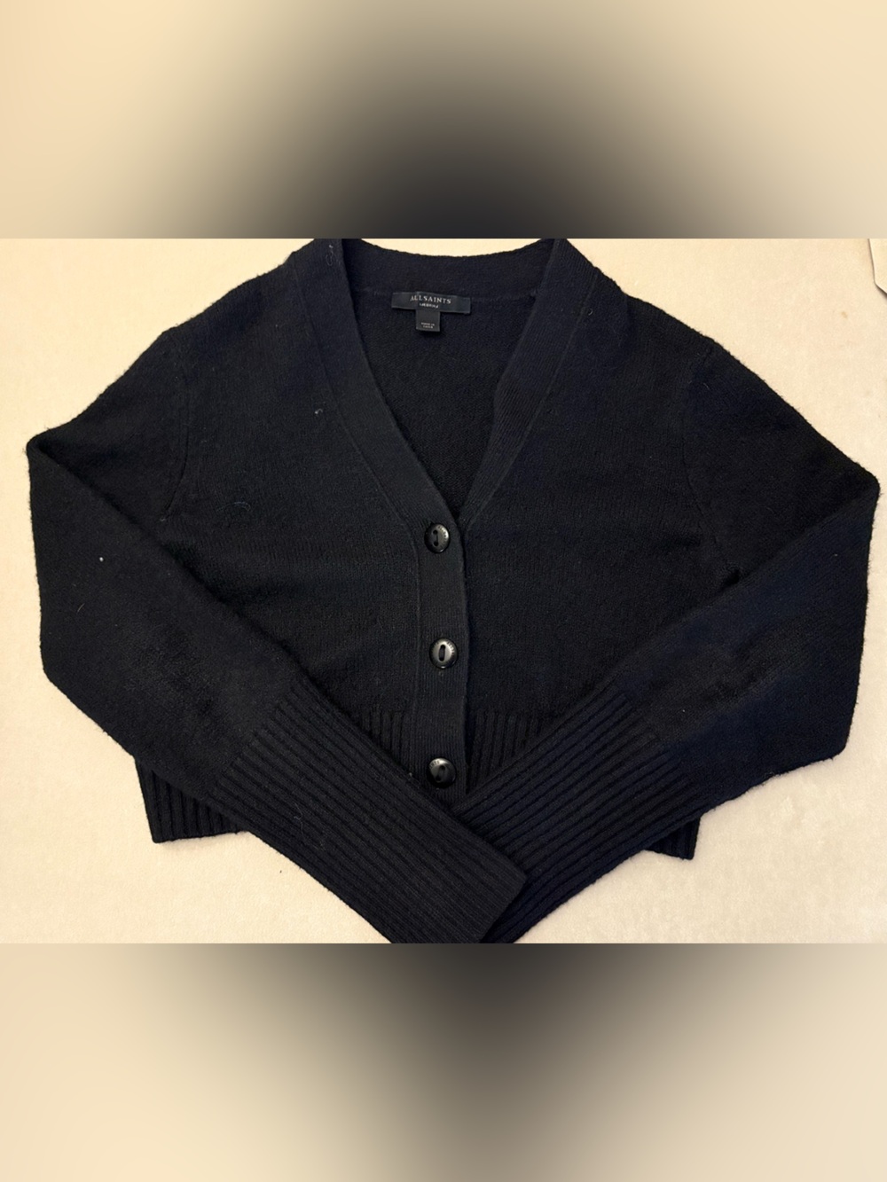 AllSaints Black Wool Cardigan